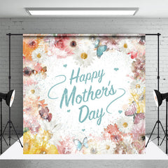 Lofaris Floral Painting White Happy Mothers Day Backdrop