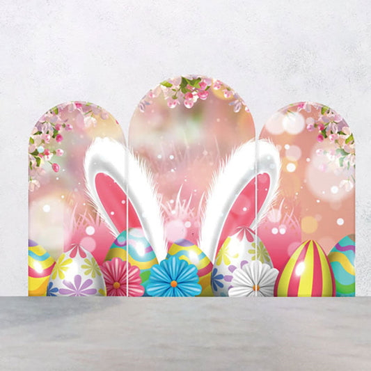 Lofaris Floral Rabbit Ear Egg Bokeh Easter Arch Backdrop Kit