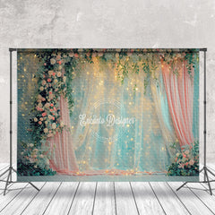 Lofaris Floral Romantic Light Tulle Curtain Photo Backdrop