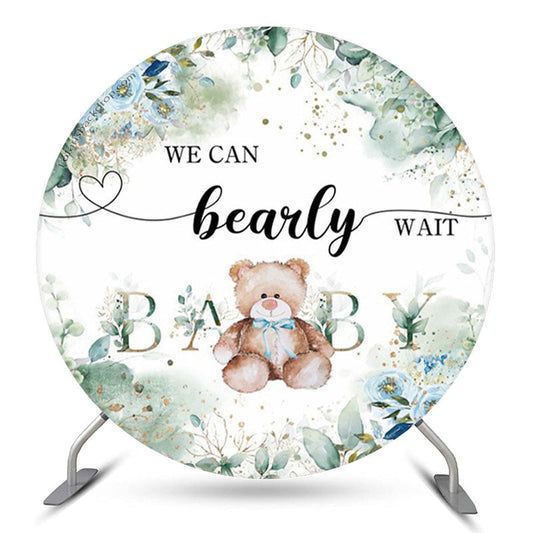 Lofaris Floral Teddy Bear Circle Backdrop For Baby Shower