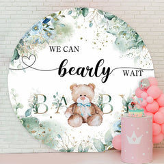 Lofaris Floral Teddy Bear Circle Backdrop For Baby Shower