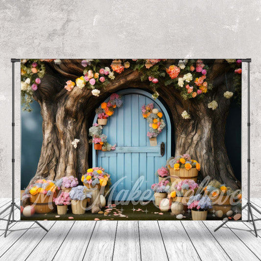 Lofaris Floral Tree House Photo Birthday Cake Smash Backdrop
