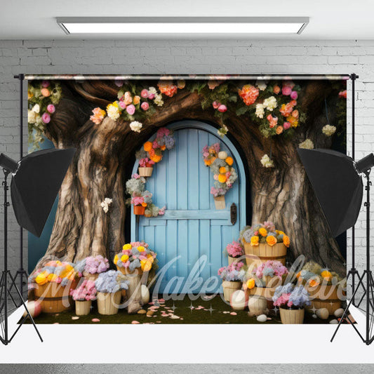 Lofaris Floral Tree House Photo Birthday Cake Smash Backdrop