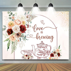 Lofaris Flower Teapot Love Is Brewing Wedding Backdrop