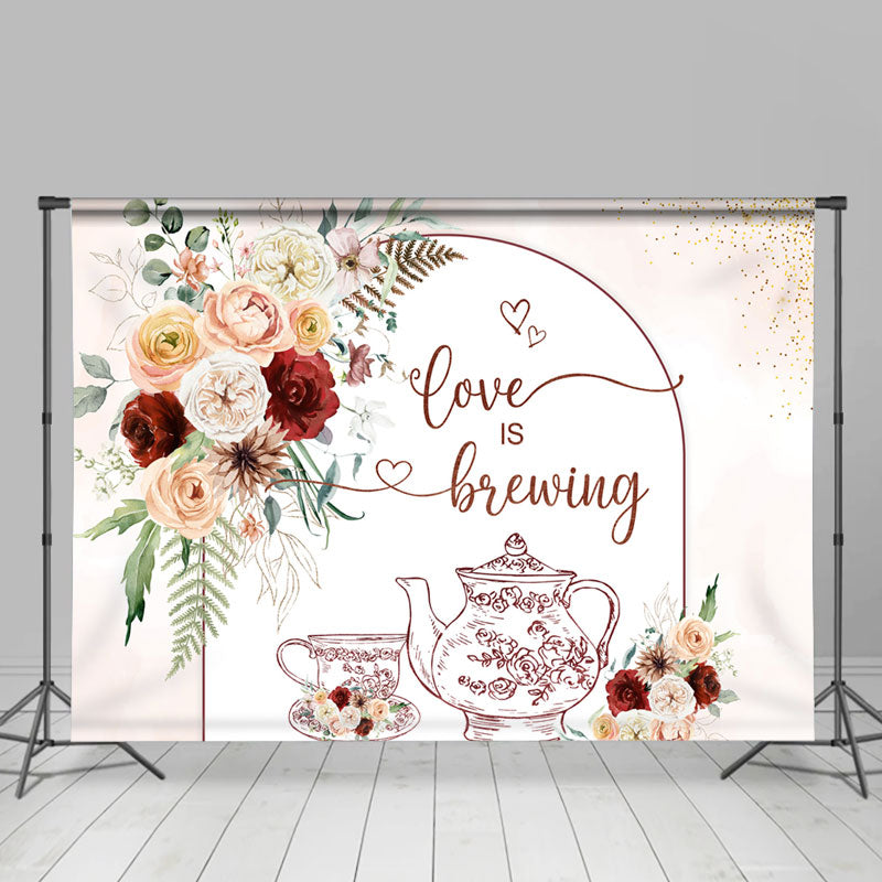 Lofaris Flower Teapot Love Is Brewing Wedding Backdrop