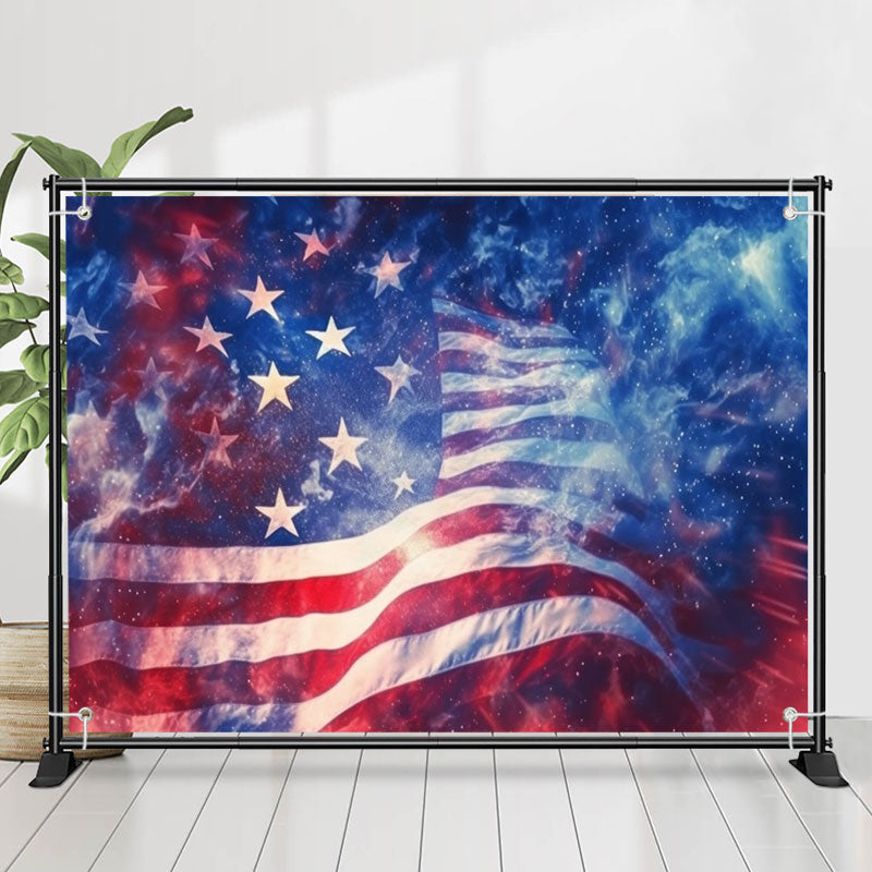Lofaris Fluttering American Flag Independence Day Backdrop