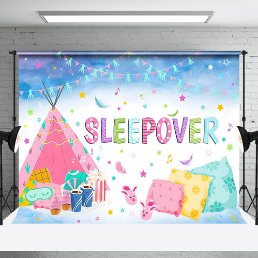 Lofaris Foggy Tent Pillows Girls Sleepover Party Backdrop