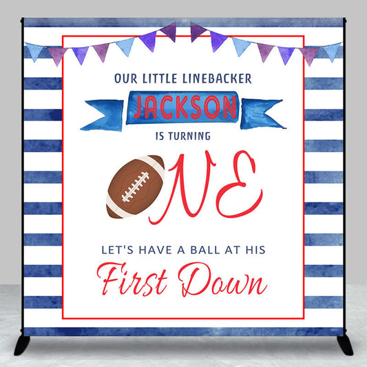 Lofaris Football First Down Custom Birthday Party Backdrop