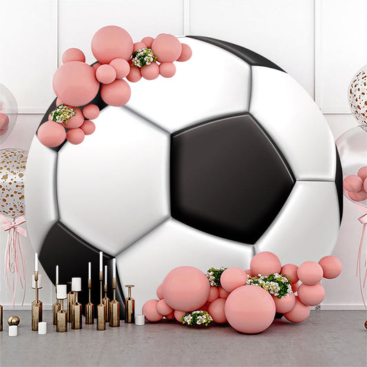 Lofaris Football Sport Trophy Round Birthday Backdrop Kit