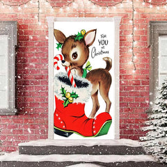 Lofaris For You At Christmas Elk Red Boot Door Cover Decor
