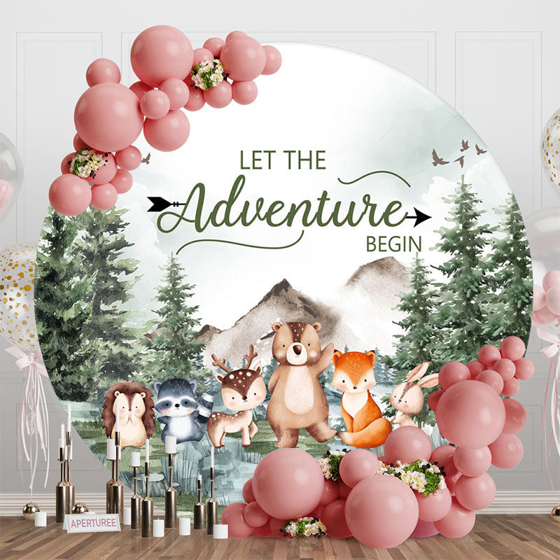 Lofaris Forest Animals Safari Round Backdrop For Baby Shower