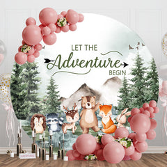 Lofaris Forest Animals Safari Round Backdrop For Baby Shower