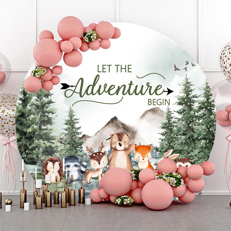 Lofaris Forest Animals Safari Round Backdrop For Baby Shower