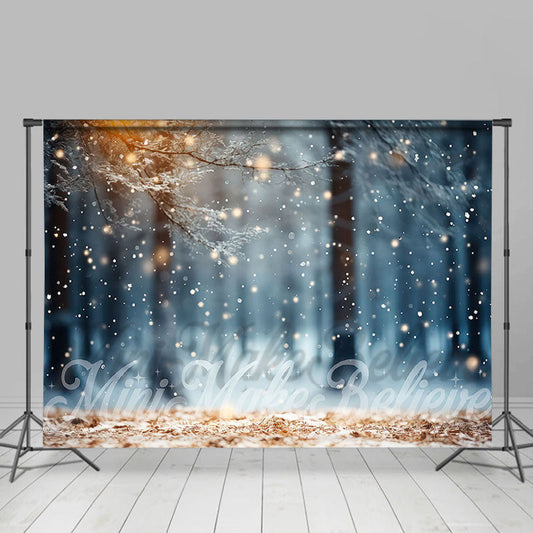 Lofaris Forest Snow Winter Bokeh Backdrop For Photo Studio