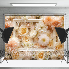Lofaris Frame White Pink Floral Photography Cloth Backdrop