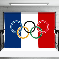 Lofaris France Flag Olympic Rings Sports Backdrop For Party