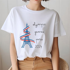 Lofaris France Flag Paris 2024 Eiffel Tower Olympic Tshirt