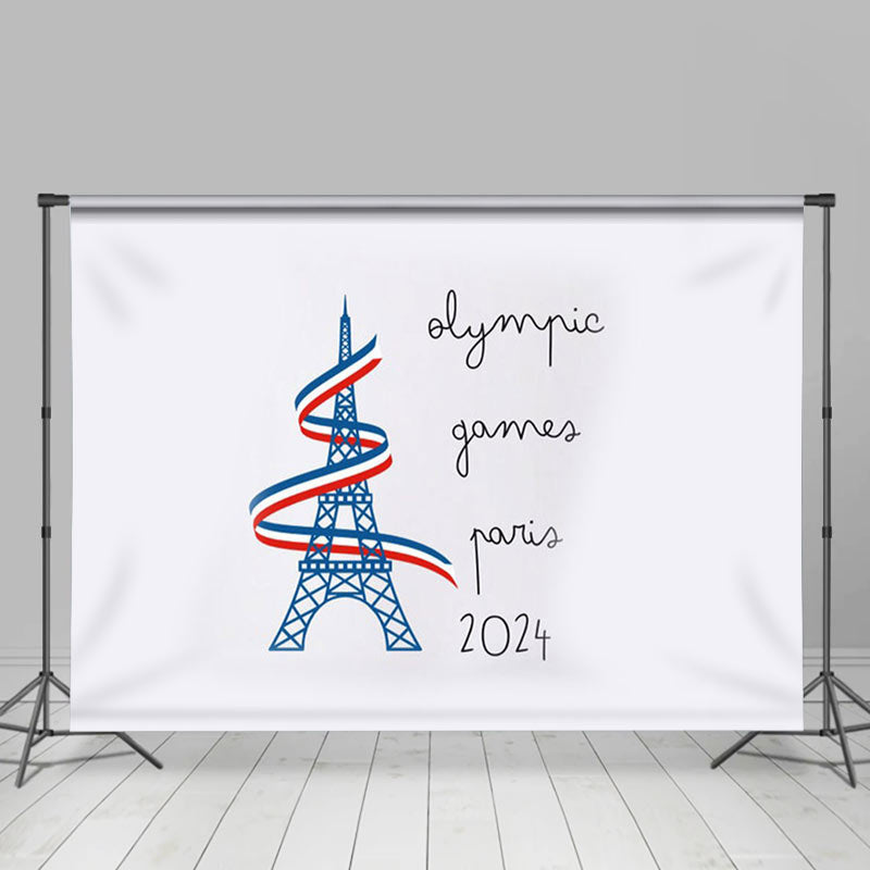 Lofaris French Flag Eiffel Tower Olympic Paris 2024 Backdrop
