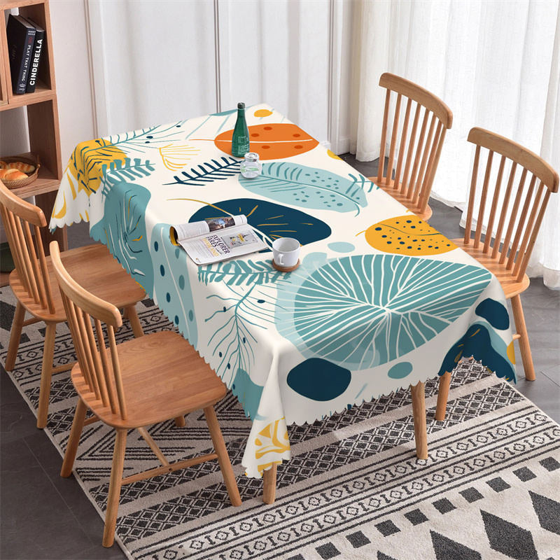 Lofaris Fresh Natural Spring Leaves Dot Rectangle Tablecloth