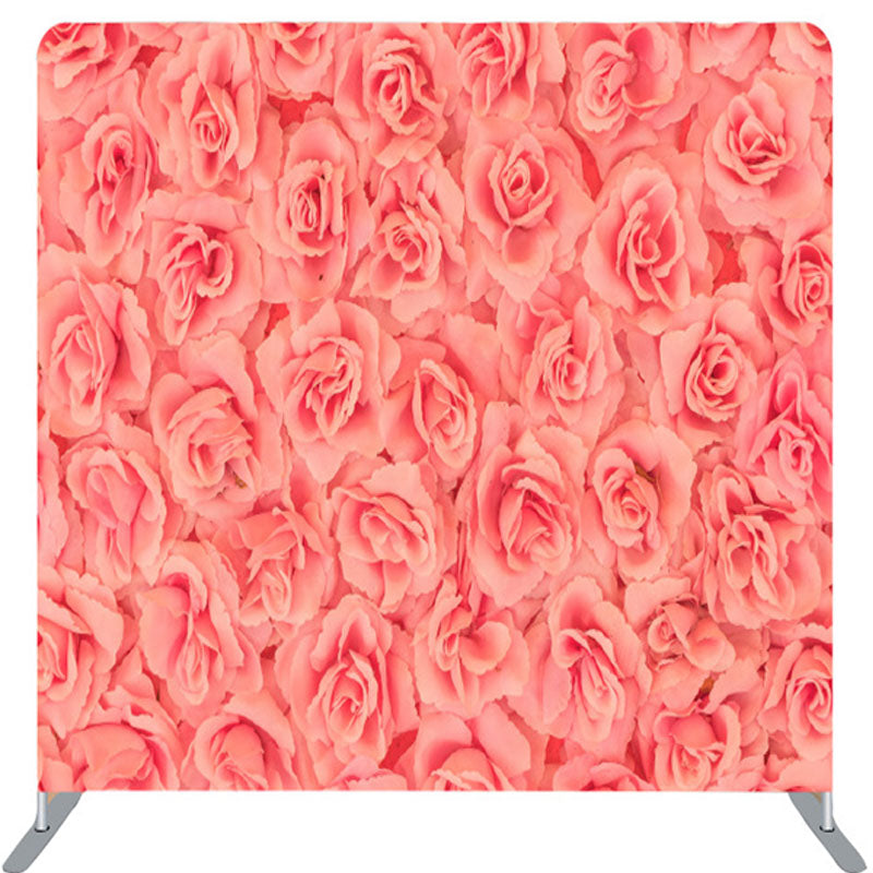 Lofaris Fresh Pink Roses Fabric Valentines Day Backdrop Cover