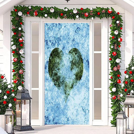 Lofaris Frozen Heart Shaped Leaf Valentines Day Door Cover