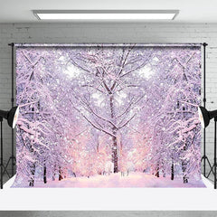 Lofaris Frozen Wonderland White Snowy Forest Winter Backdrop
