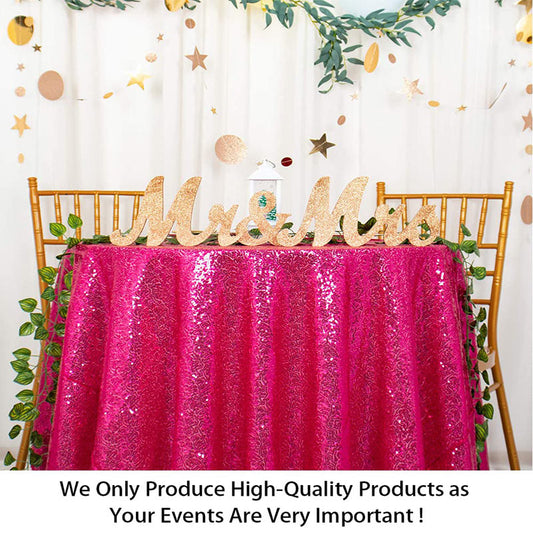 Lofaris Fuchsia Glitter Sequin Banquet Round Table Cover