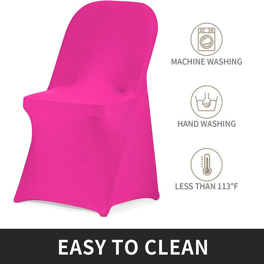 Lofaris Fuchsia Stretch Spandex Banquet Folding Chair Cover