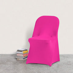Lofaris Fuchsia Stretch Spandex Banquet Folding Chair Cover