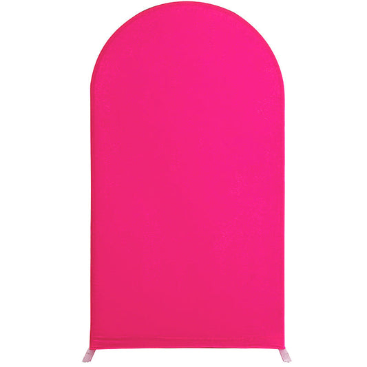 Lofaris (Ship In 24HR) Fushcia Spandex Fit Round Top Backdrop Wedding Arch Cover