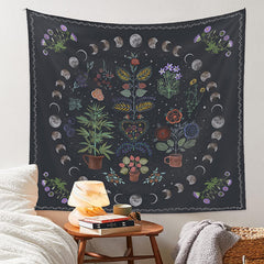Lofaris Galaxy Stars Colorful Flower Tapestry For Room Decor
