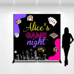 Lofaris Game Night Cards Uno Black Custom Birthday Backdrop