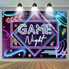 Lofaris Game Night Neon Light Brick Wall Dance Backdrop