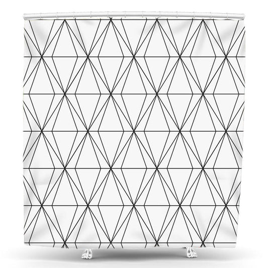 Lofaris Geometric Pattern With Black Lines Shower Curtain