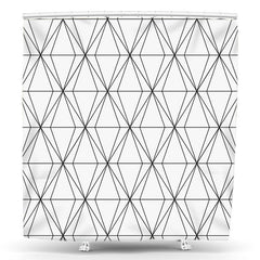 Lofaris Geometric Pattern With Black Lines Shower Curtain