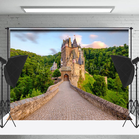 Lofaris German Burg Eltz Forest Spring Backdrop For Photo