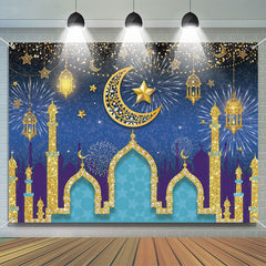 Lofaris Gilt Palace Moon Star Sparkle Eid Mubarak Backdrop