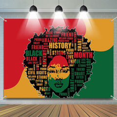 Lofaris Girl Silhouette Letters Black History Month Backdrop