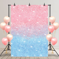 Lofaris Glitter Blue Pink Sequins Simple Birthday Backdrop