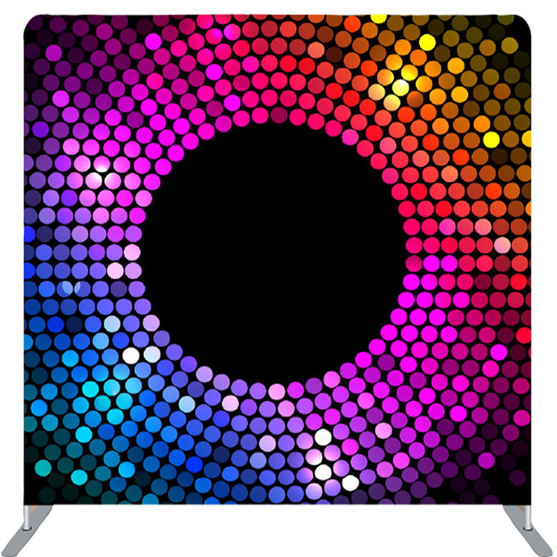 Lofaris Glitter Disco Circle Dots Fabric Dance Party Backdrop