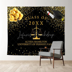 Lofaris Glitter Golden Balloons Ribbion Class Of 2022 Backdrop