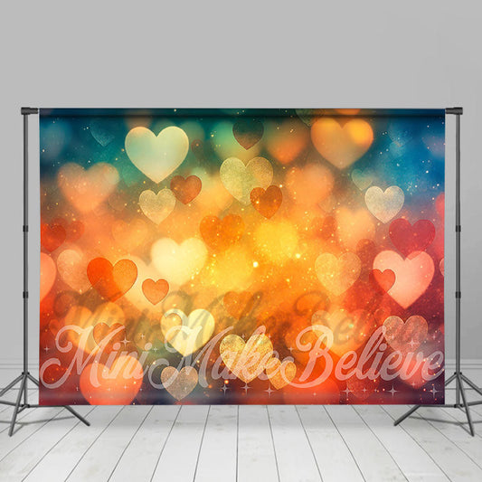 Lofaris Glitter Heart Pattern Bokeh Photoshoot Backdrop