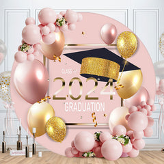 Lofaris Glitter Light Pink Class 2023 Graduation Circle Backdrop