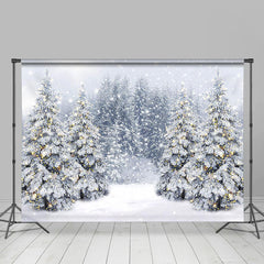 Lofaris Glitter Light Snow Forest Bokeh Winter Backdrop
