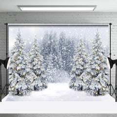Lofaris Glitter Light Snow Forest Bokeh Winter Backdrop