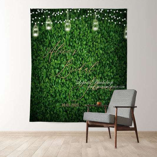 Lofaris Glitter Lights And Green Bride To Be Wedding Backdrop