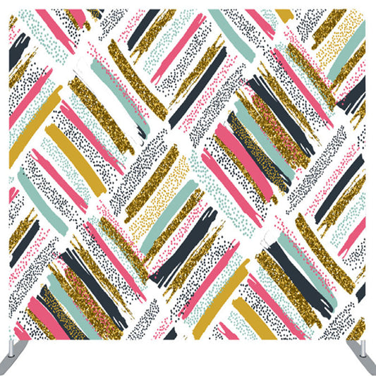 Lofaris Glitter Painted Stripes Fabric Party Backdrop Cover