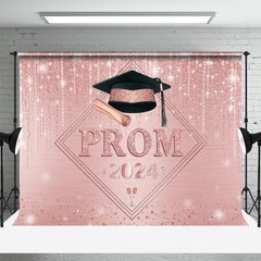 Lofaris Glitter Pink Diamonds Hat Graduation Prom Backdrop
