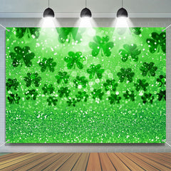 Lofaris Glitter Repeat Clover Bokeh St Patricks Day Backdrop