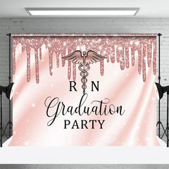 Lofaris Glitter Rose Gold Girls Graduation Party Backdrop
